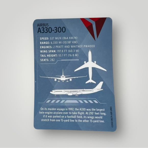 Delta Pilot Trading Card A330-300 Collectible Airbus Delta Airlines New - Picture 3 of 9